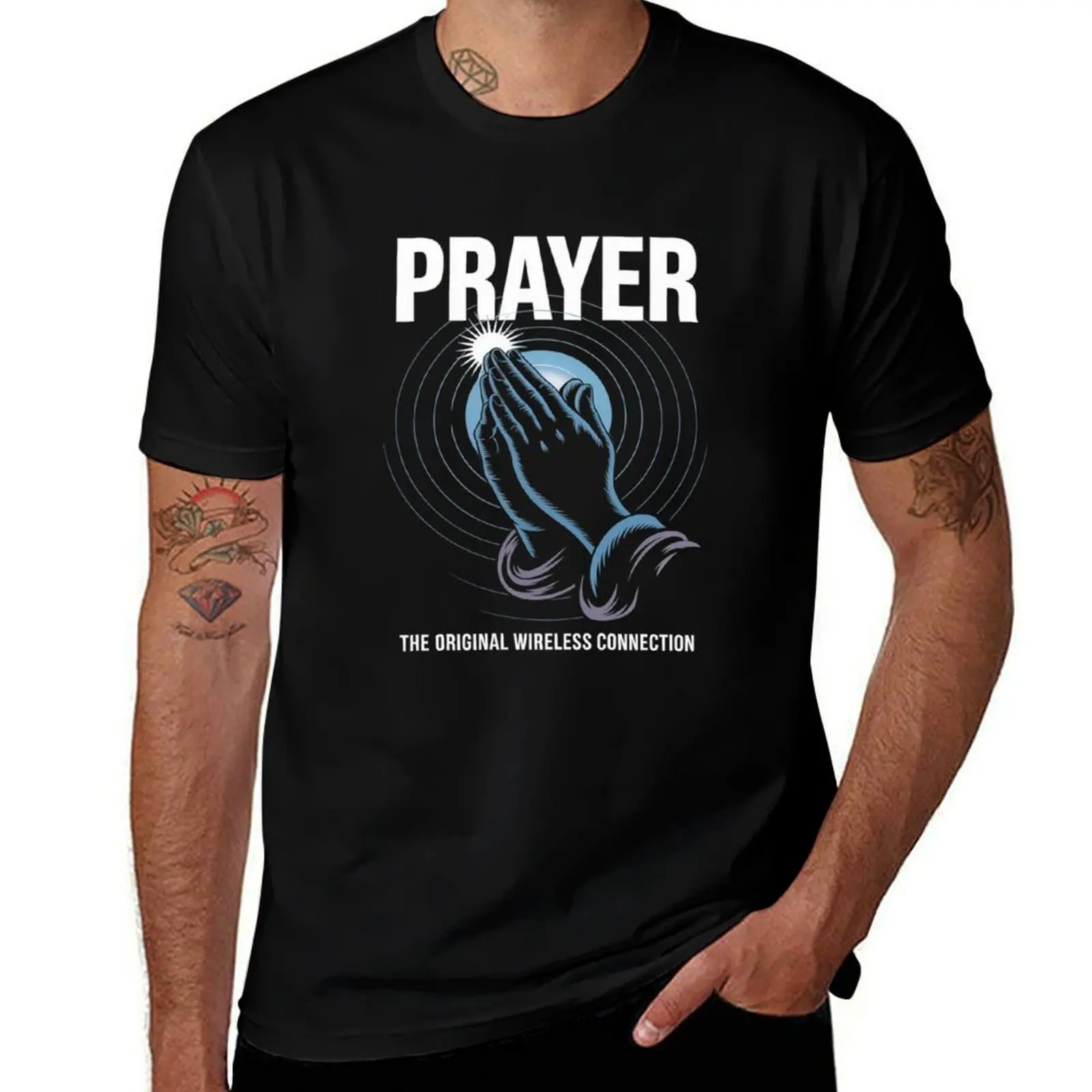 

Prayer Original Wireless Connection Faith T-Shirt anime stuff blanks sublime clothes compression shirt men