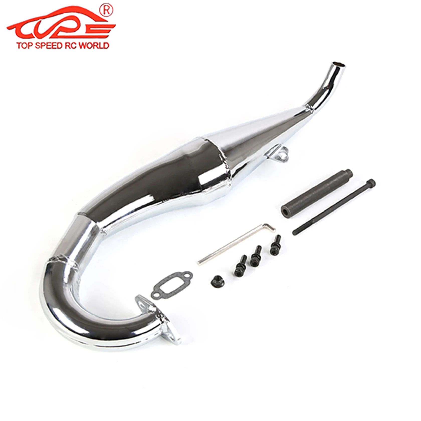 Tubo de escape lateral de 23cc -36cc, motor para carro 1/5 rc, gás hpi rofun baha rovan km baja 5b 5t 5sc, peças de caminhão buggy