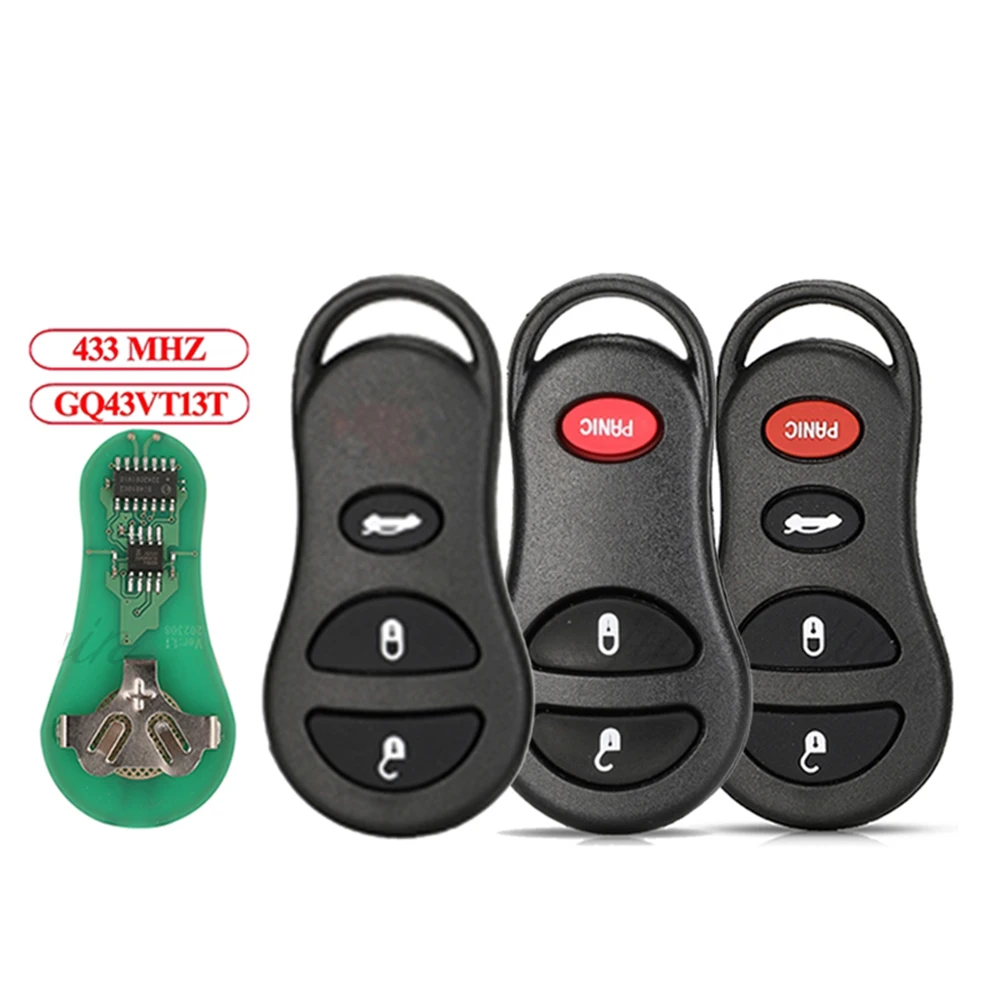 jingyuqin Neuer 433 MHz GQ43VT13T Fernbedienungs-Autoschlüsselanhänger für Chrysler Voyager Cruiser Dodge Ram Dakota Jeep Cherokee