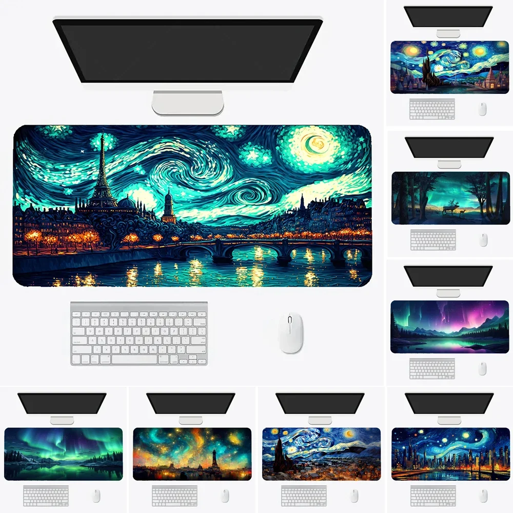 Night Starry Sky Space Galaxy HD Mouse Pad Gamer Computer Large Mousepad XXL Mouse Mat Keyboard Pad Soft Rubber Anti-slip Carpet