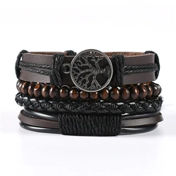 06 2024 Geflochtenes Lederarmband für Herren