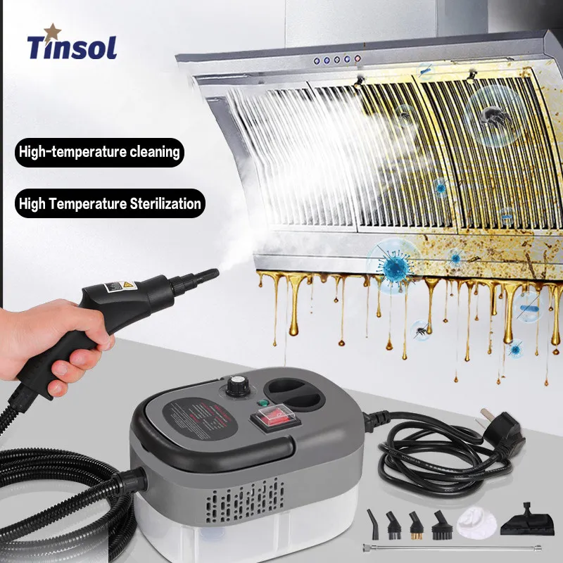 TINSOL Handheld high temperature steam cleaner 2500W, air conditioner, kitchen hood, car steam cleaner, floor cleaning, etc.
