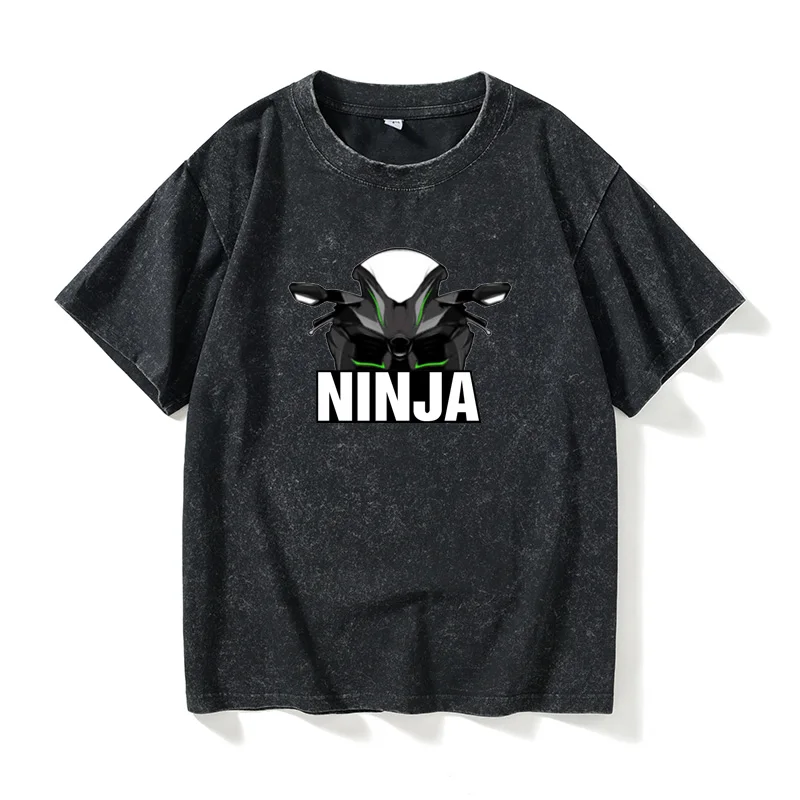 

Мужская футболка Ninja H2: повседневная, свободного кроя, с круглым вырезом, из комфортного хлопка, летняя, модная.