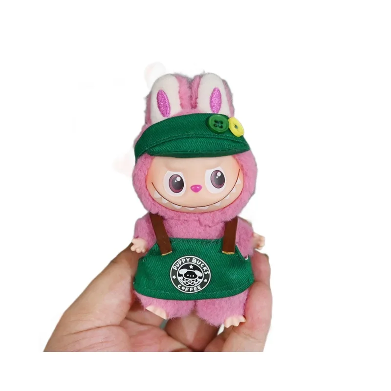 Voor Labubu kleding 4.0 Gen 4 denim outfit, 17 cm knuffel pop sleutelhanger kostuum verwisselbare jeans serie