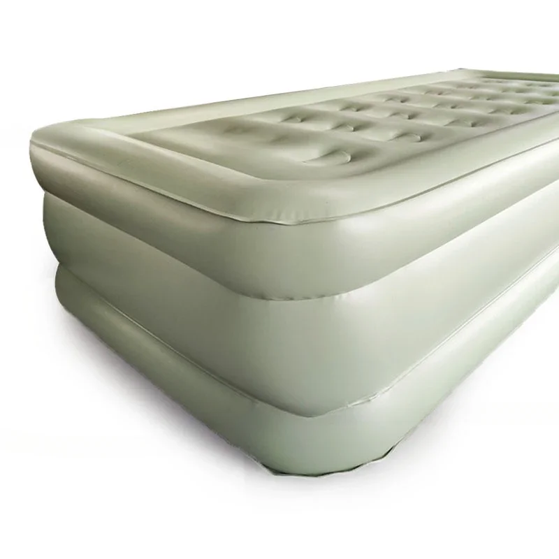 Single and double heightened and thickened flocking inflatable bed household furniture sleeping mat outdoor camping