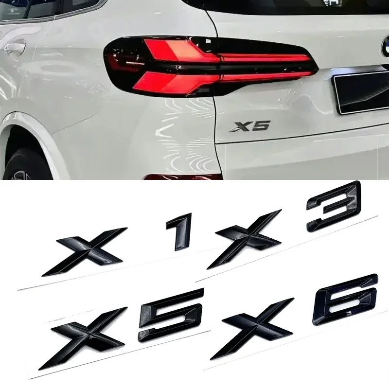 3D Car Trunk Badge ABS Sticker For X1 X3 X5 X6 Sticker Black Chrome Car Letters Rear Trunk Badge For BMW G01 G20 E90 F20 F15 F25