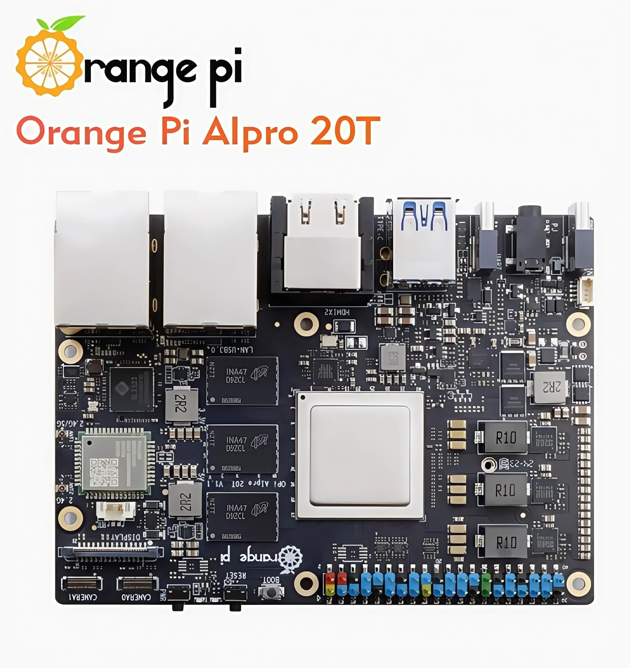 OrangePi Ascend AIPro development board AI processor 20Tops computing power onboard WiFi Bluetooth 12G/24G optional