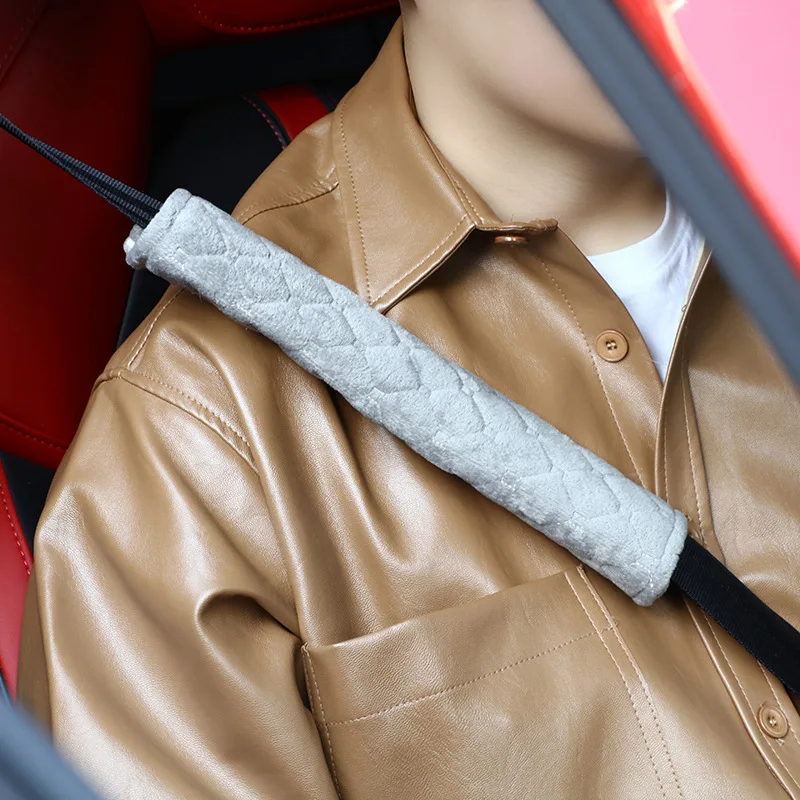 2Pcs Car Comfortable Seat Belt Cover Adjustable Plus Car Safety Belt Cover Shoulder Pad for Adults Kid Car Interior Accessories