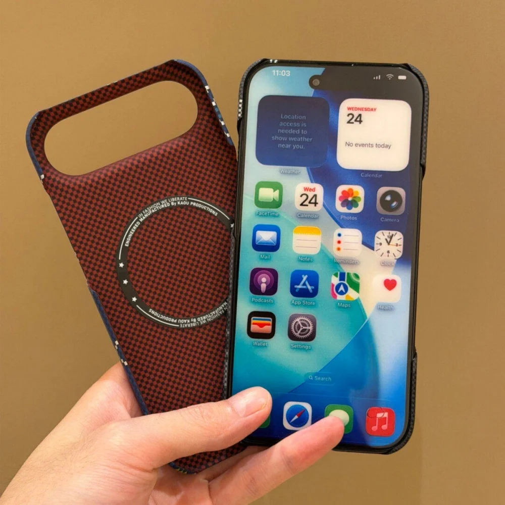 For Iphone 17 For Magsafe Carbon Fiber Magnetic Case For Iphone Air 16 15 14 17 Pro Max Frameless Shockproof Bumper Luxury Cover view 6