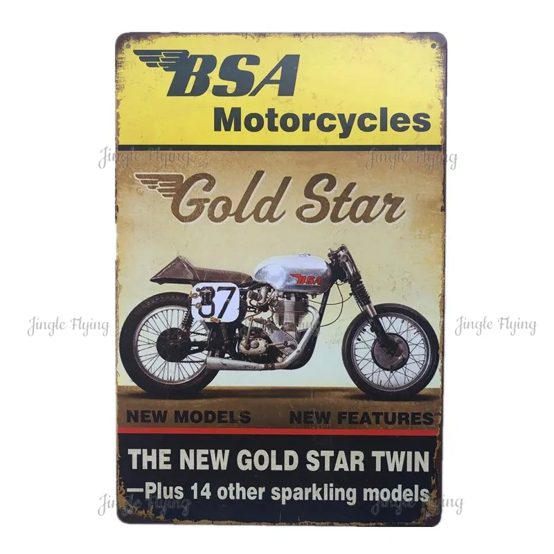 Metal Tin Signs Vintage Poster For Motorcross Gas Oil Garage Bar Pub Wall Decor Man Cave Metal Signs Poster Plate Decor