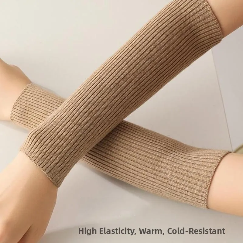 

Мужские и женские шерстяные защитные нарукавники-перчатки с защитой от скручивания пальцев, теплые налокотники