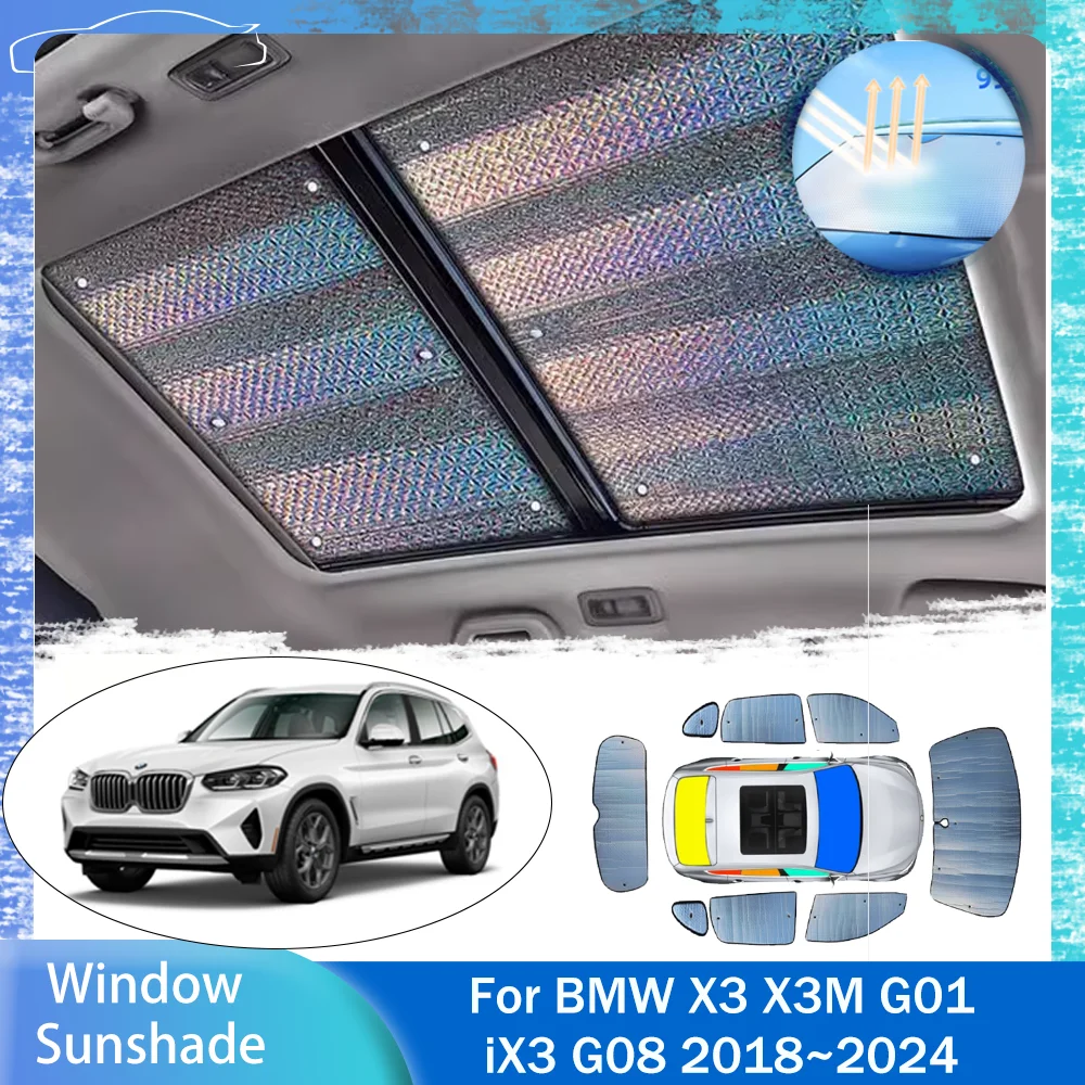 

Для BMW X3 X3M G01 iX3 G08 2018 ~ 2024 2019 2020 2021 2022 2023 солнцезащитный козырек Skylight автомобиля боковое окно лобовое стекло солнцезащитный козырек парасолька аксессуары