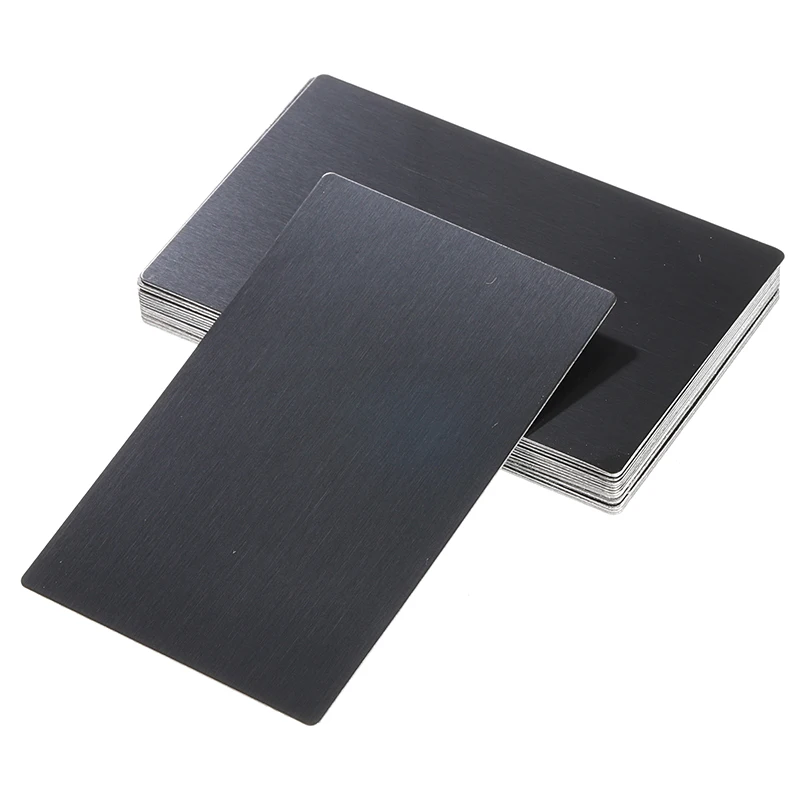 Tarjetas de visita de aluminio anodizado ultrafino, tarjeta de visita de Metal en blanco para grabado láser, 15 piezas, 0,5/0,8/1mm, 80x50cm