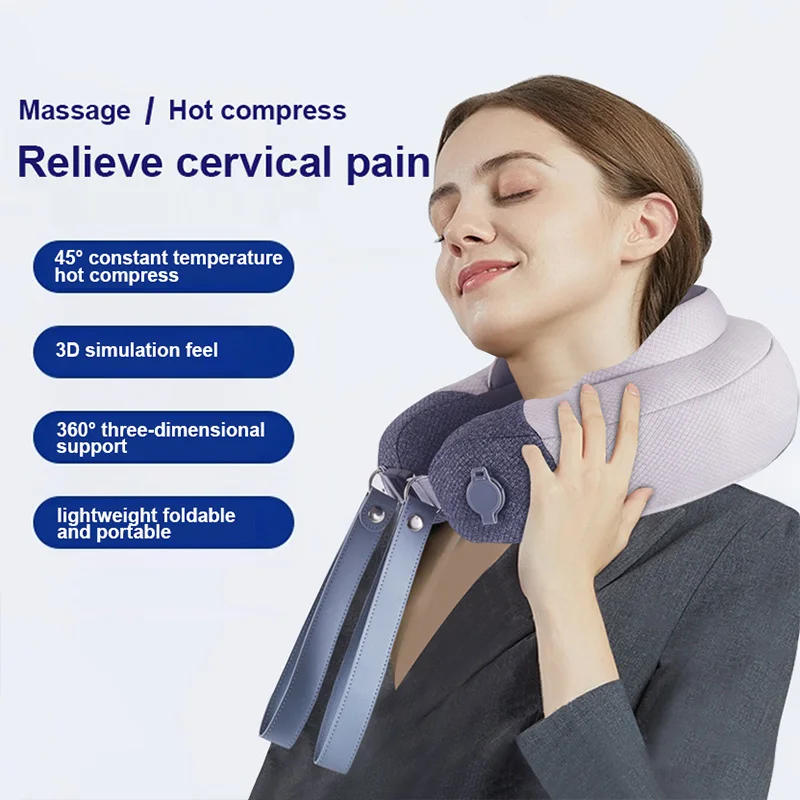 Factory Direct Sale Relax Mind and Body Reduce Anxiety Portable Heated Massage Pillow