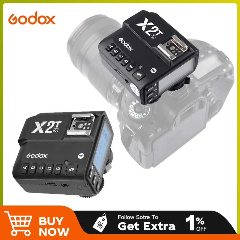 

Godox X2T TTL 1/8000s HSS Wireless Flash Trigger Transmitter for Canon Nikon Sony Fuji Pentax Olympus Camera Ootdoor Flashes