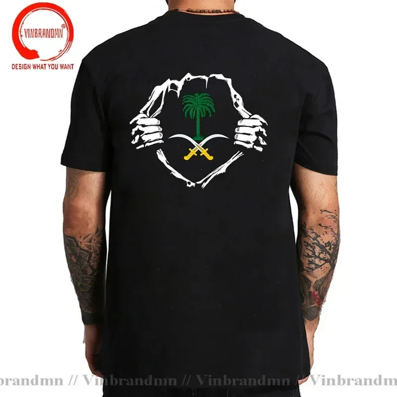 New Middle East Power Saudi Arabia Flag Arabic Muslim Origins Palm Tree T Shirt Men Emblem Of Saudi Arabia Coat Of Arms T-Shirt