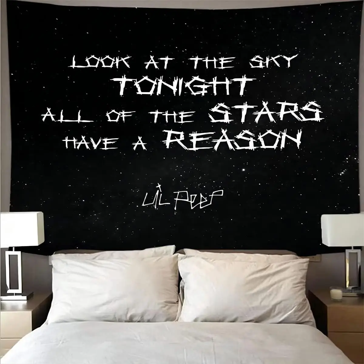Lil Peep 'Look at the Sky Tonight' Flag 2x3fts 3x5fts for Indoor Home College Dorm Bedroom Living Room Decor