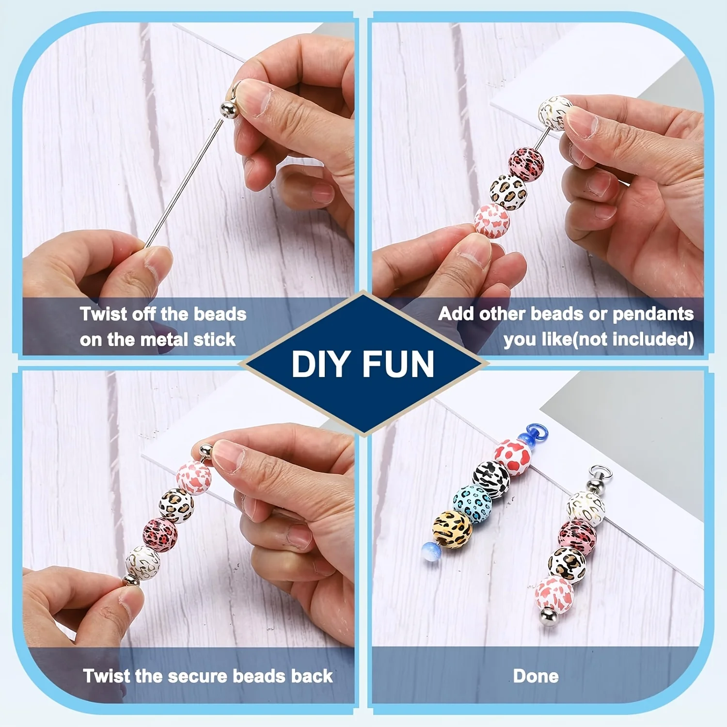 22pcs Practical Blank Beadable Keychains DIY Beading Jewelry Supplies Making Supplies Accessories Project Pendant Ornaments - view 5