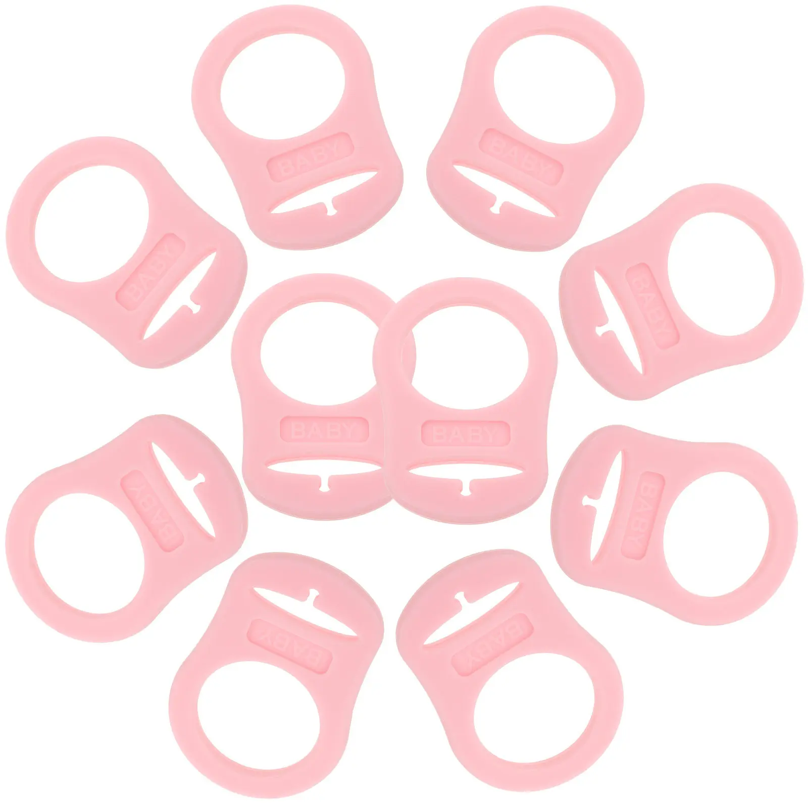 

10Pcs Soft Silicone Baby Pacifier Clips Holders Silicone Adapter Rings Infant Pacifier Holder Clip Toddler Teething Accessories