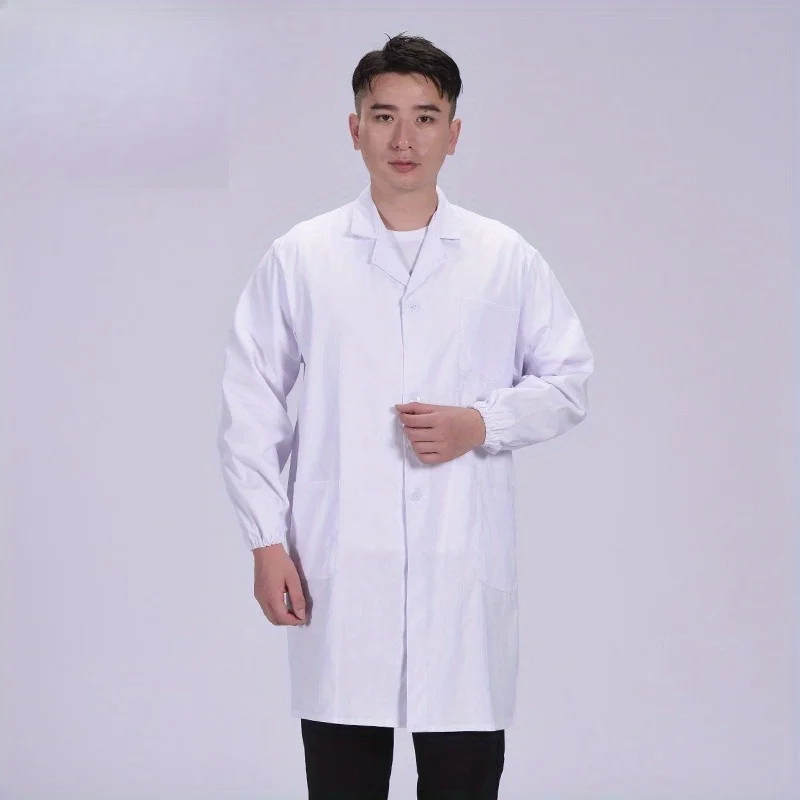 Long Sleeve White Lab Coats Multi-Purpose Workwear for Doctors Labs Food Factories Beauty Salons Hospitals Pharmacies