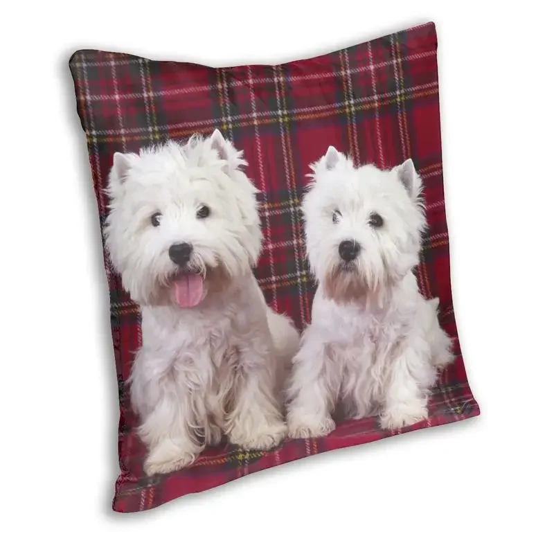 Scottish Terrier Pet Dog Pillow Case 40x40cm Sofa West Highland White Scottie Terriers Luxury Cushion Cover Square Pillowcase