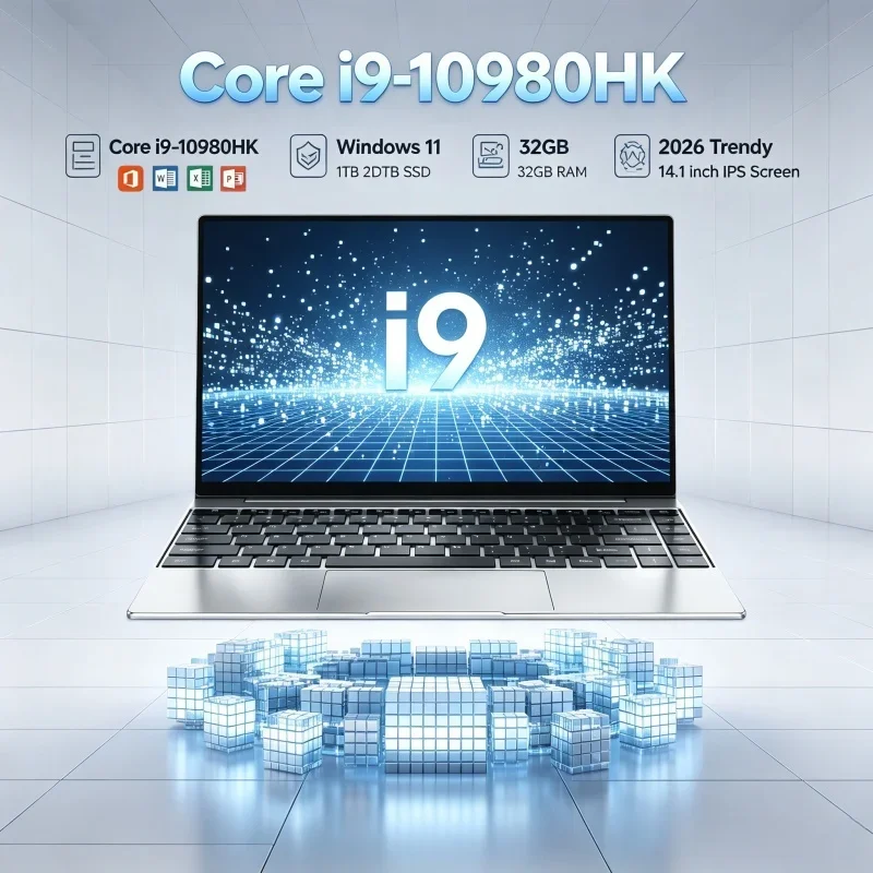 

2026 Solid 14.1" Ultra Slim Laptop Intel Core i9-10980HK 32GB RAM 2TB M.2 SSD Windows 11 Pro Home Study Computer
