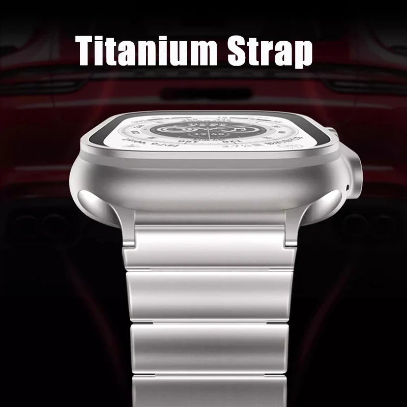 

Titanium Strap for Apple Watch Ultra 49mm Wrist Band 44mm 42mm 40mm 38mm 45mm Titanium Watchband for iWatch 7 6 SE 5 4 3 Series