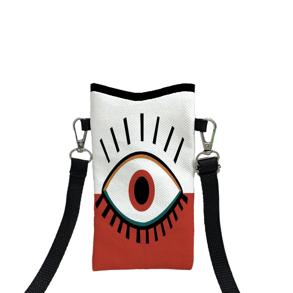 

Eyes Shoulder Bag High Quality Material Phone Bag with Adjustable Strap, Casual Style Women's Wallet Accessory Storage Bag 8.23