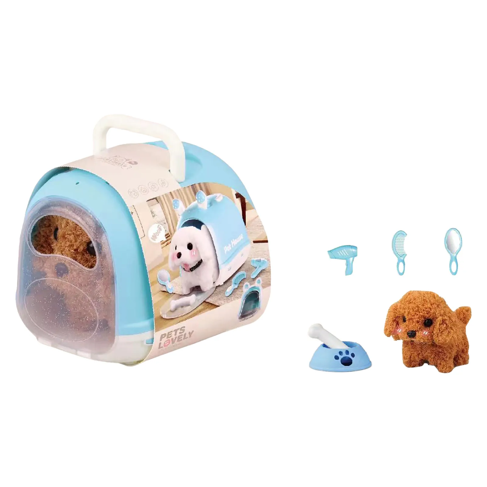

Japanese h Pet Care Toy Set Small h White Dog Grooming Toys With Puppy Feeding Dog Education Toys Brindle Dog h
