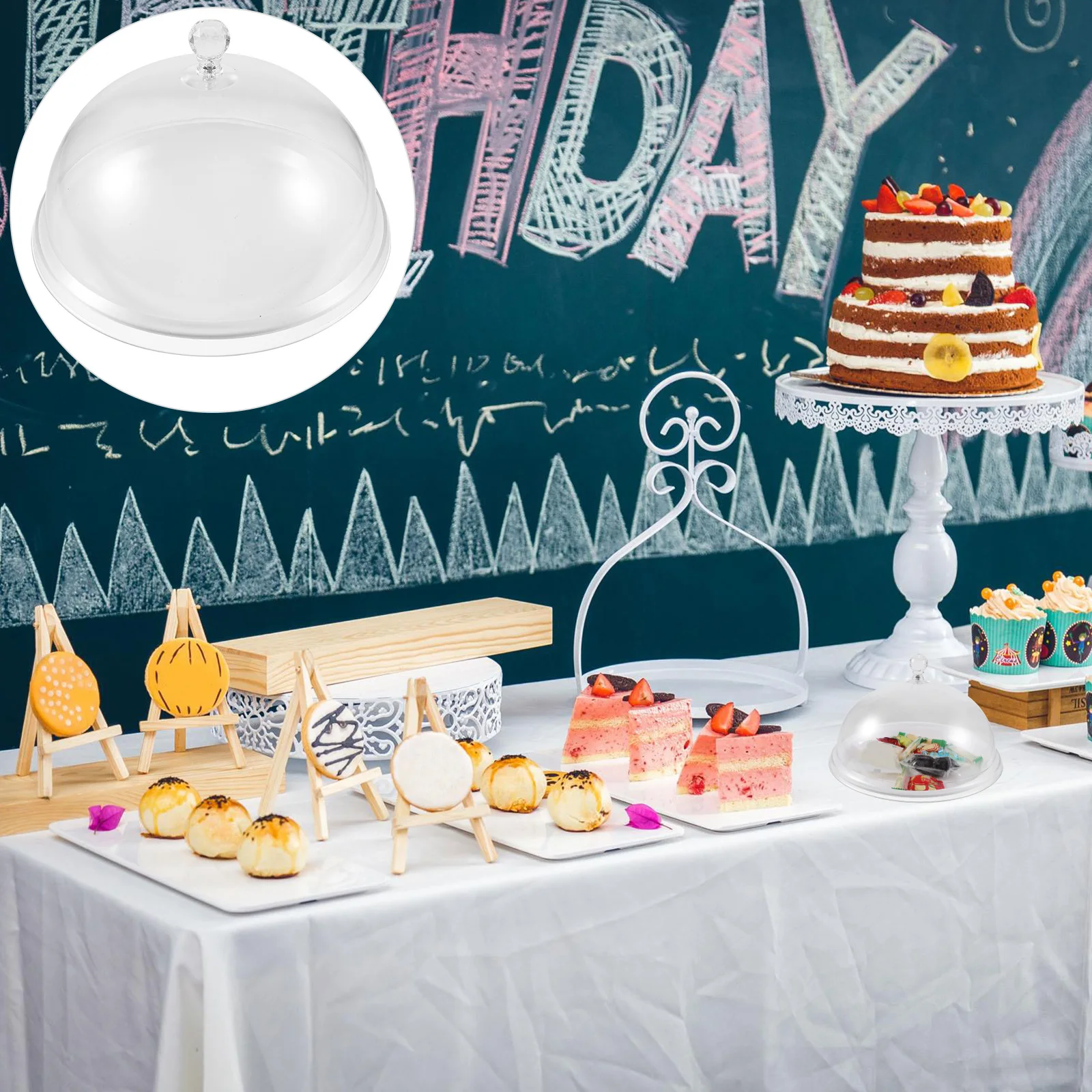 

Fruit Snack Tasting Plate 25CM Cake Pan 26CM Clear Dome Lid Plastic Tray Party Wedding Display St Cake Holder Kitchen Barware