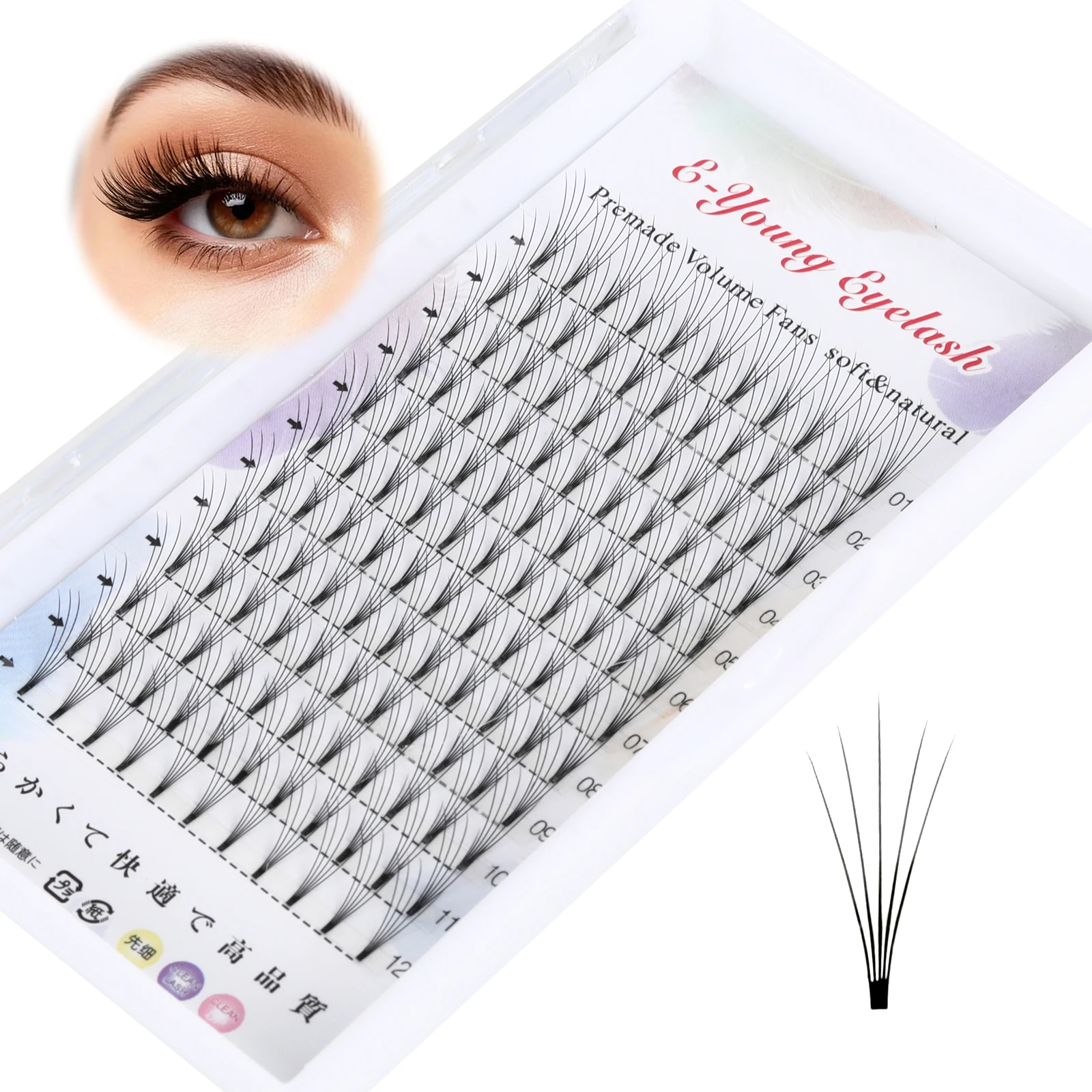 

4D 5D Camellia Premade Fan Lashes–Lightweight Volume Eyelash Extensions|Cluster Eyelashes Individual Flare Lashes for Salon
