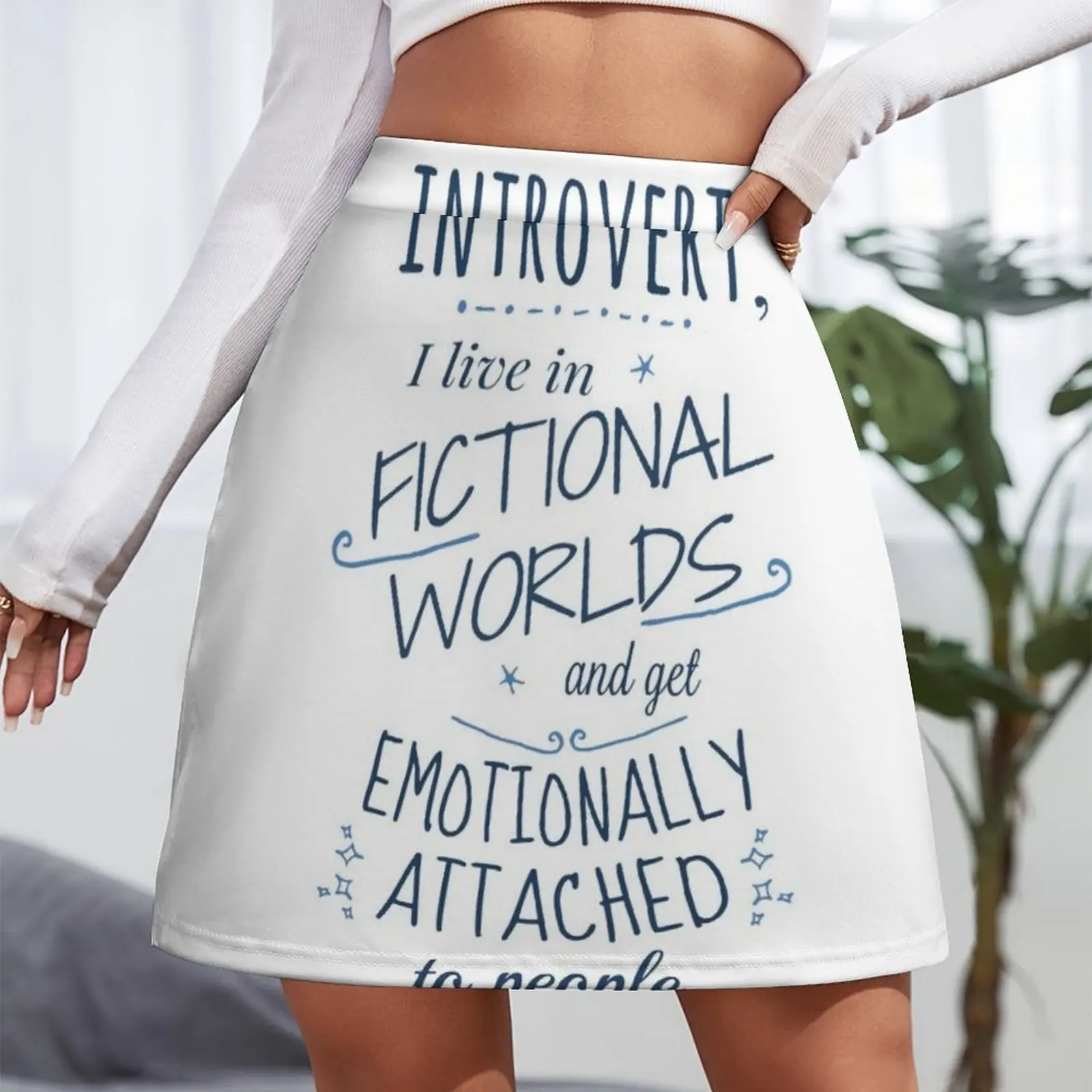 introvert, fictional worlds, fictional characters Mini Skirt fashion korean clothing elegant social women's skirts 90s aesthetic