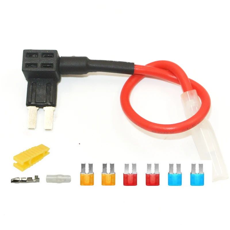 12V-24V Add-a-Circuit Micro2 Fuse Tap, Piggy Back Blade Fuse Holder 6 pcs Micro 2 Fuse (5A 10A 15A) and Fuse Puller