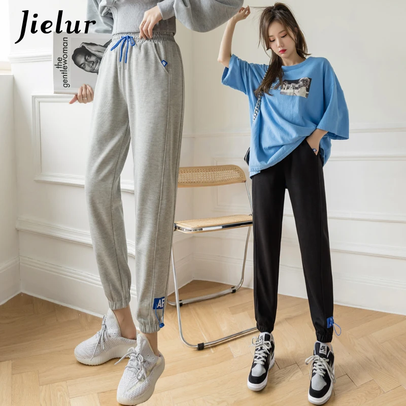 Spring Trousers Woman New Loose Pants Women Classic Casual Korean Fashion Grey Black White Sports Pants Drawstring Cool S-XL