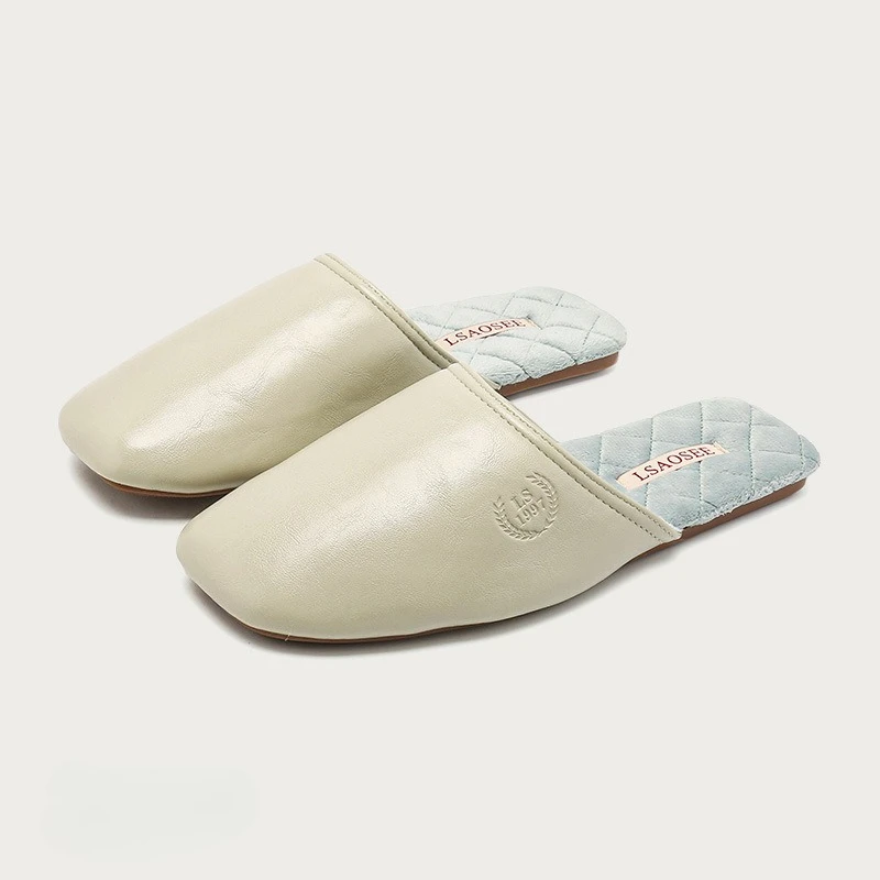 

Новые зимние теплые женские домашние тапочки высокого качества из мягкой кожи, тапочки на плоской подошве с квадратным носком, удобная легкая нескользящая домашняя обувь