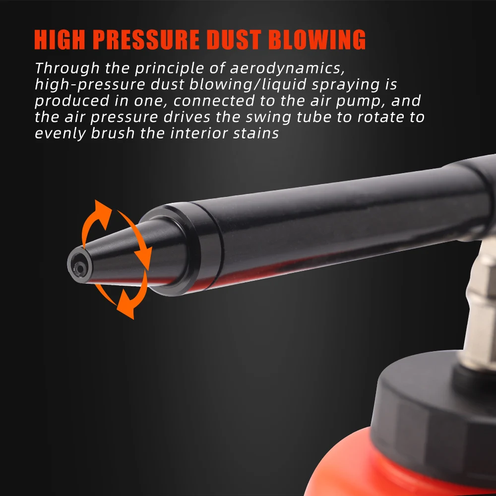 SPTA Long Spout Air High Pressure Foam Gun for Car Detailing Wash Interior Exterior Cleaning Tornado Tool