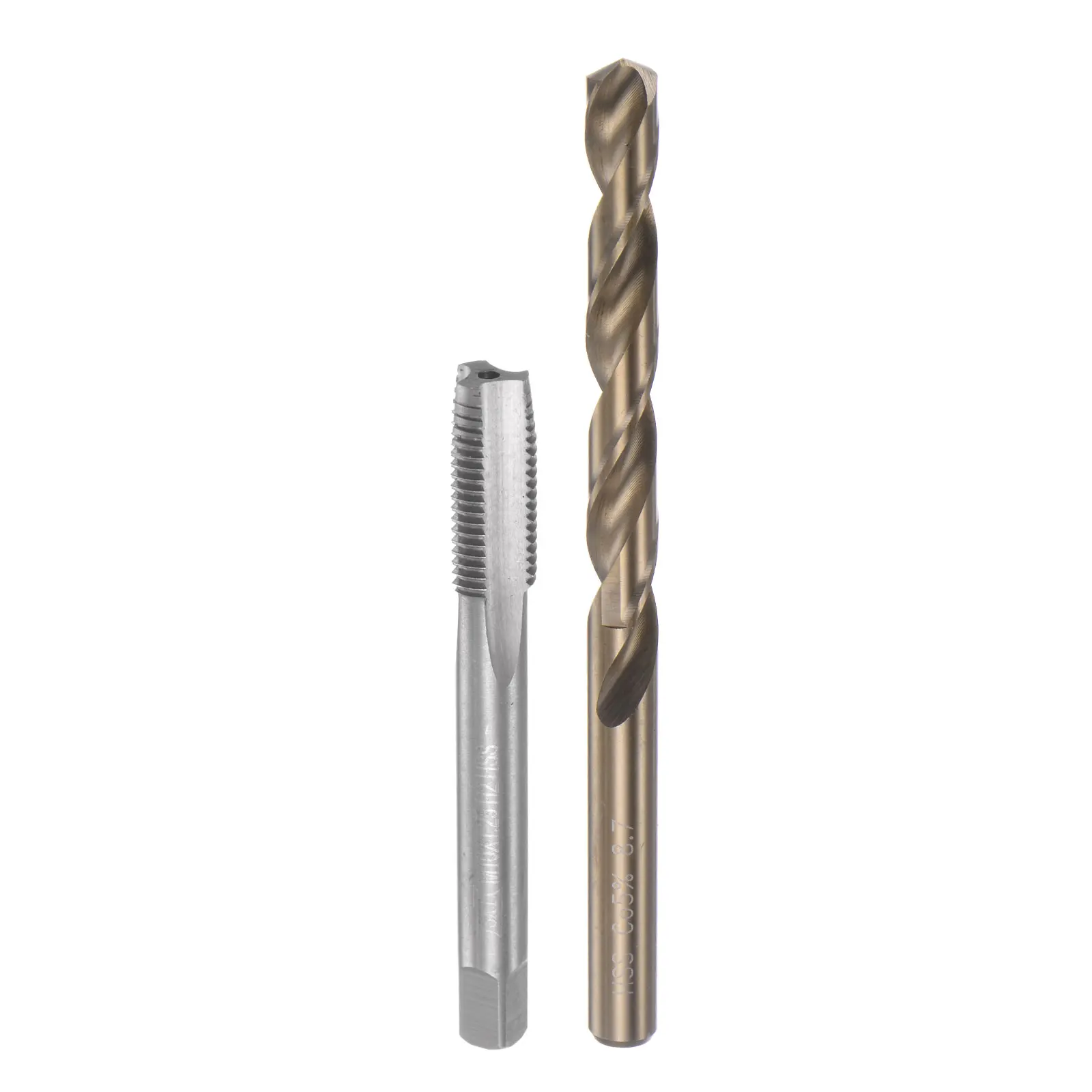 

M10 x 1.25/M5 x 0.5 H2 Straight Flute Tap 4.5mm-8.7mm Drill Bit High Speed Steel Tap & Bit Set