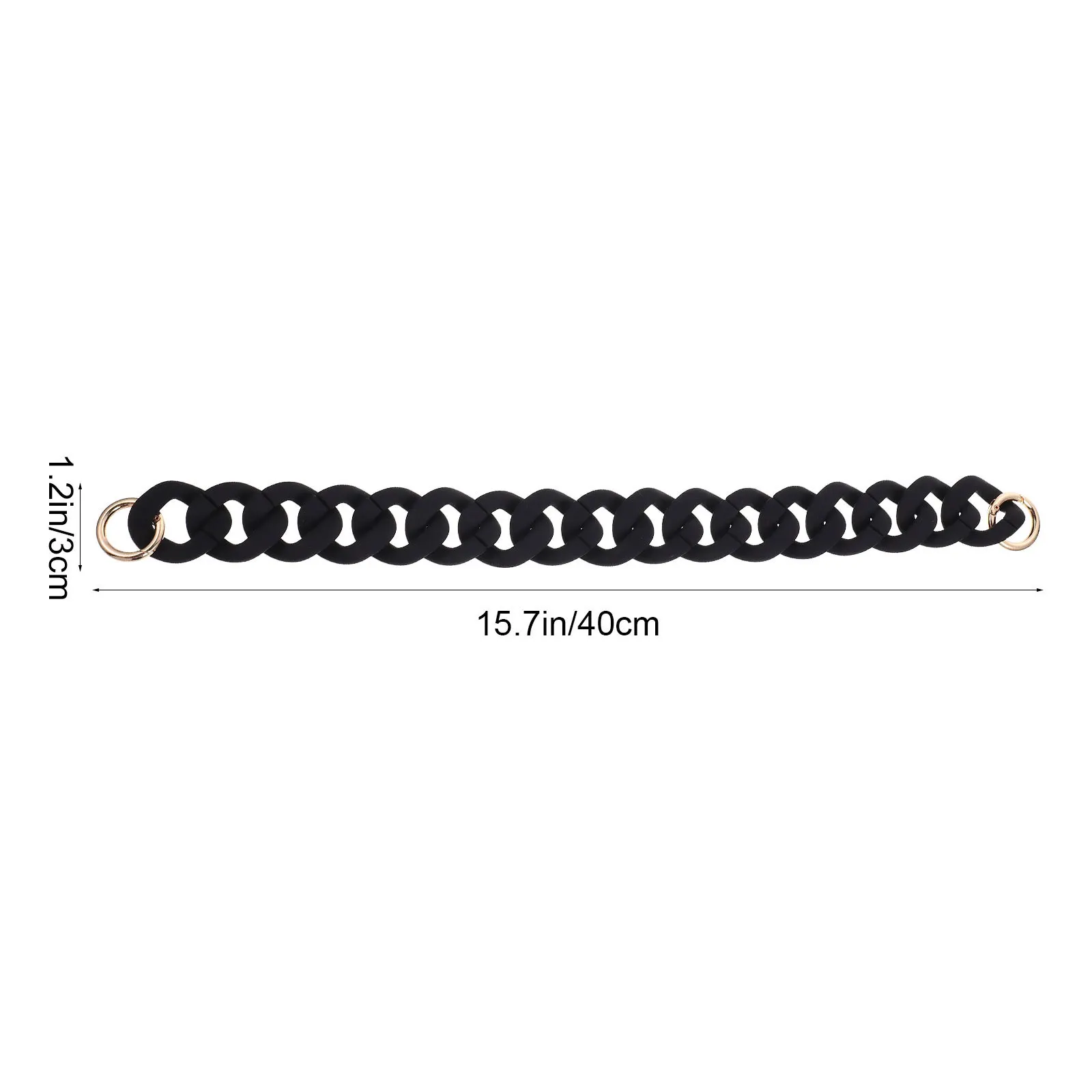 Resin Chunky Strap Black Plastic Link Handle Lightweight Stylish Fashionable Unique Long Time Use Practical Portable Bag