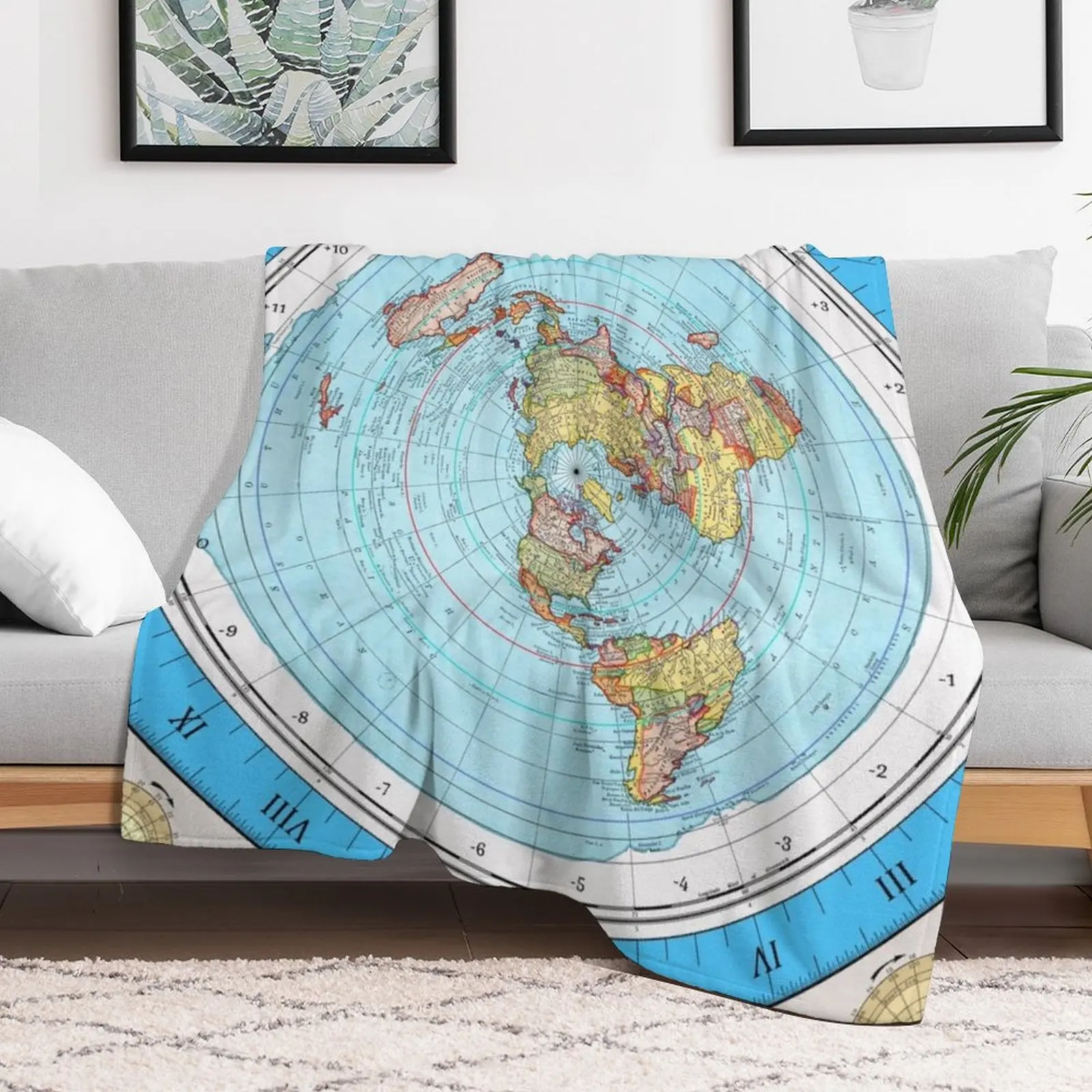 Gleason's New Standard Map of the World (Restored version 2023) Throw Blanket Softest Moving Blankets