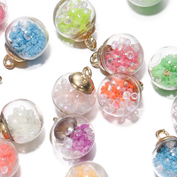 10Pcs Charms Luminous Transparent Glass Ball 16mm Pendants Crafts for DIY Earrings Necklace Jewelry Making Findings Accessories