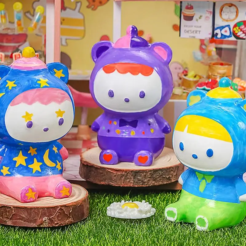 

Plaster Bear Painting Kit Bear Plaster Painting Art Set Art Supplies Project Creative Activity Fun Graffiti Toys With Paint For