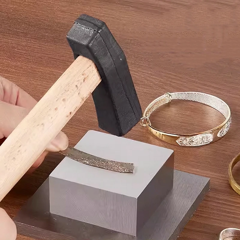 

Цельный текстурированный ювелирный молоток с длинной деревянной ручкой, металлический молоток с принтом для ремонта ювелирных изделий, инструменты для резьбы своими руками