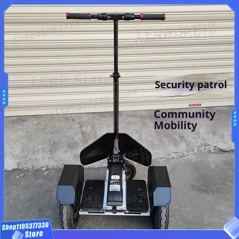 Three-wheeled Off-road Patrol Security Electric Balance Car IP65 2400W Brushless Motor Foldable Design Lithium Battery Sensor