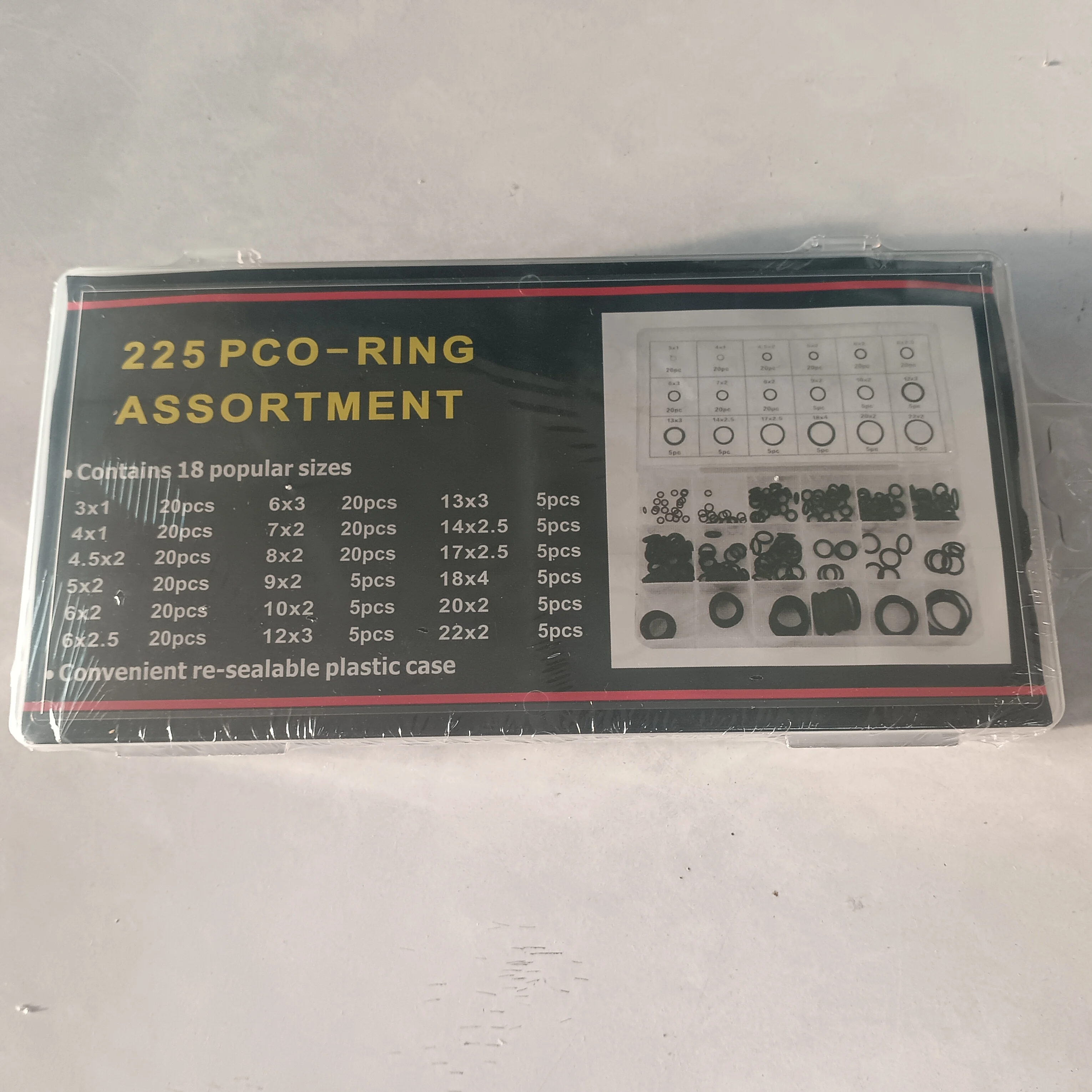225Pcs Rubber O-Rin…