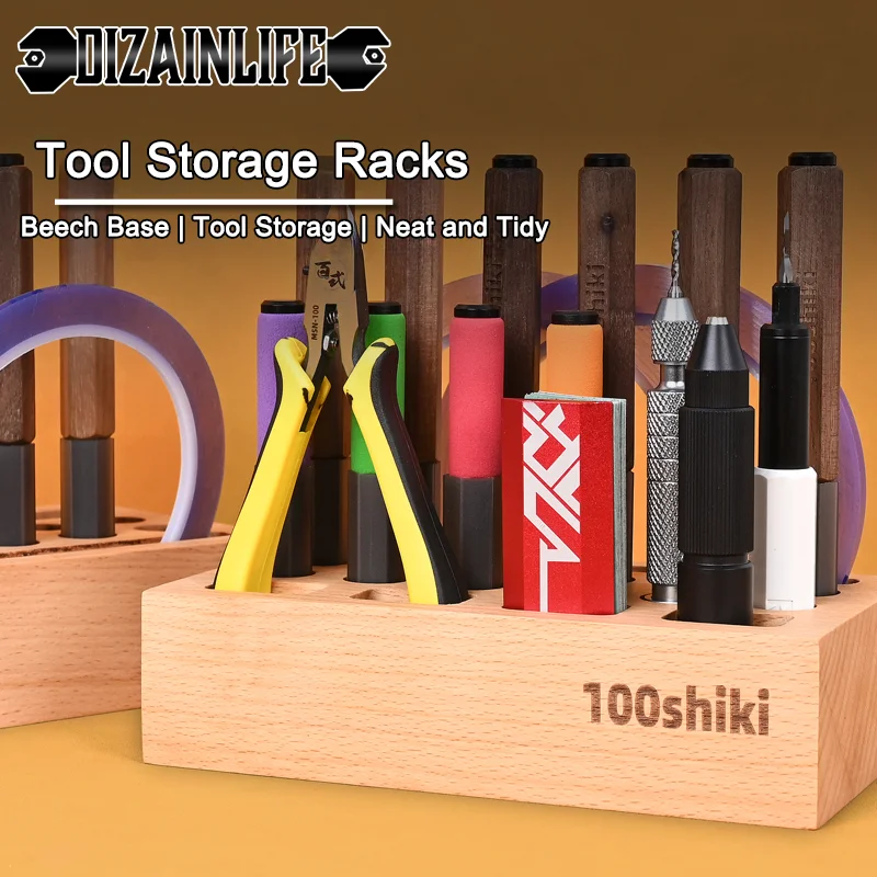 100 Shiki DIY Model Kit Tool Organizer Rack Assembly Model Making Tool Storage Box Hobby Building Tools Holder Crafts Tools Rack