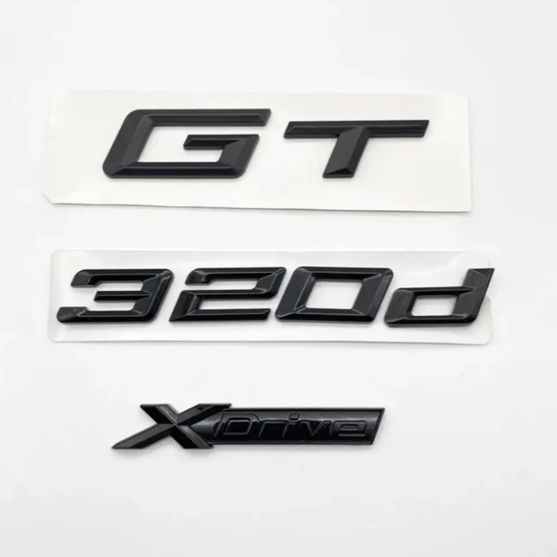 

New Font GT 320d XDrive ABS Numbers Letters Emblem for BMW 3 Series E90 E46 F30 Car Trunk Logo Sticker