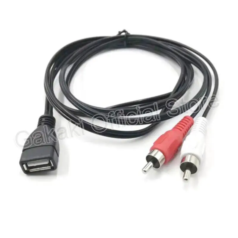 1.5M USB 2.0 gniazdo żeńskie do 2 złącze męskie RCA złącza Audio wideo przedłużacza Adapter do kabla