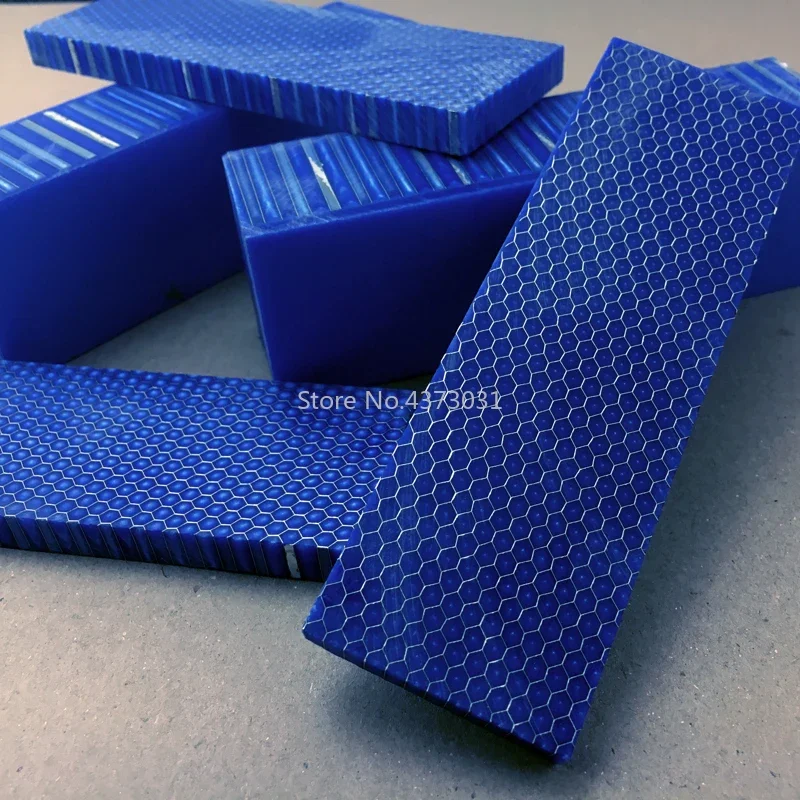 1 piece Blue C-Tek For DIY Knife handle material plate Resin material Snake grain Honeycomb pattern Slingshot handle