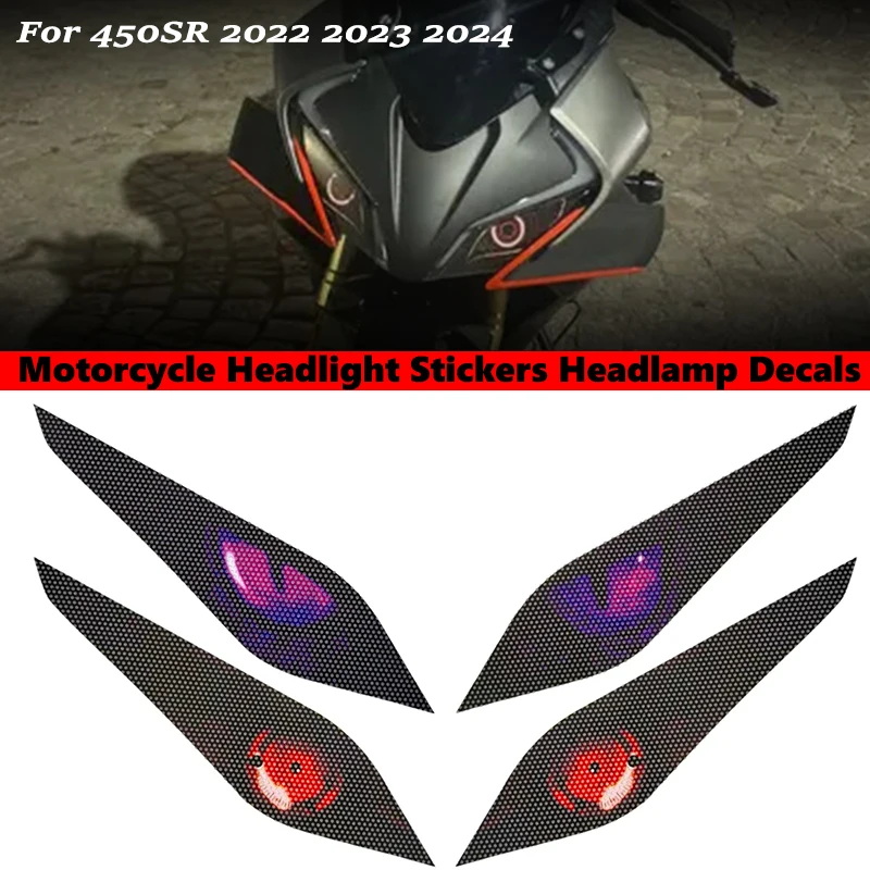 

For CFMOTO 450SR 2022 2023 2024 450SR Motorcycle Accessories Front Fairing Headlight Guard Sticker Head light protection Sticker
