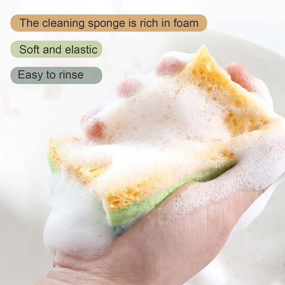 JLMC Non-Scratch Cellulose Household Kitchen Sponges, Dishes Sponge 5 Packages ,Multi-Use Dish Scrubber Sponge for Household